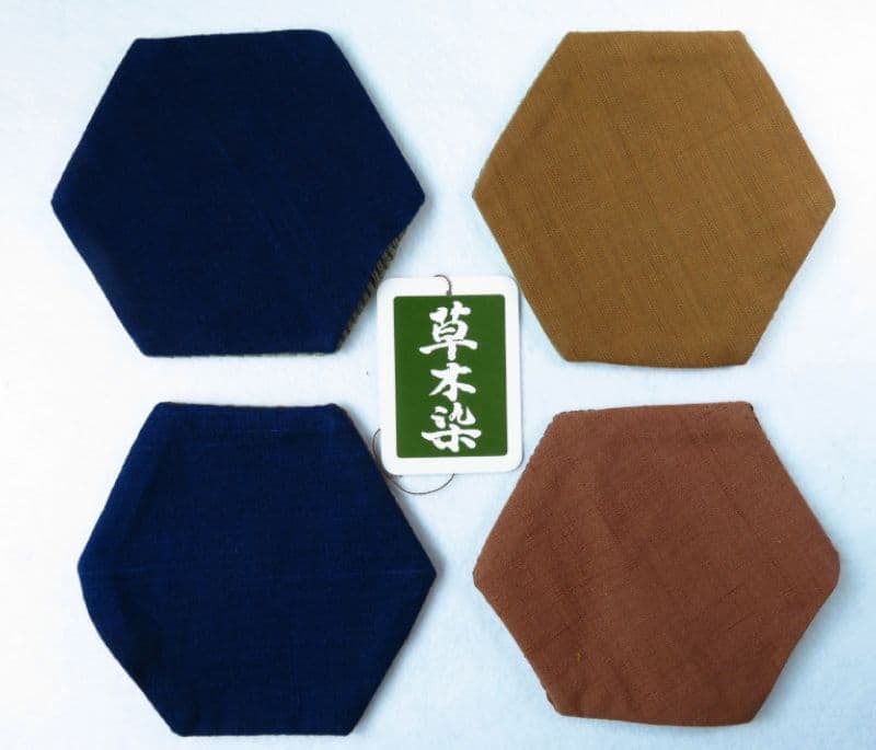 刺し子【コースター】六角さん四枚セット　裏面