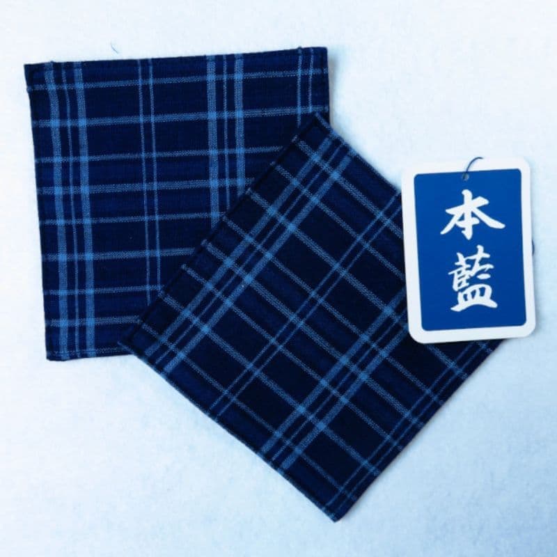 藍染めコースター小チェックさん