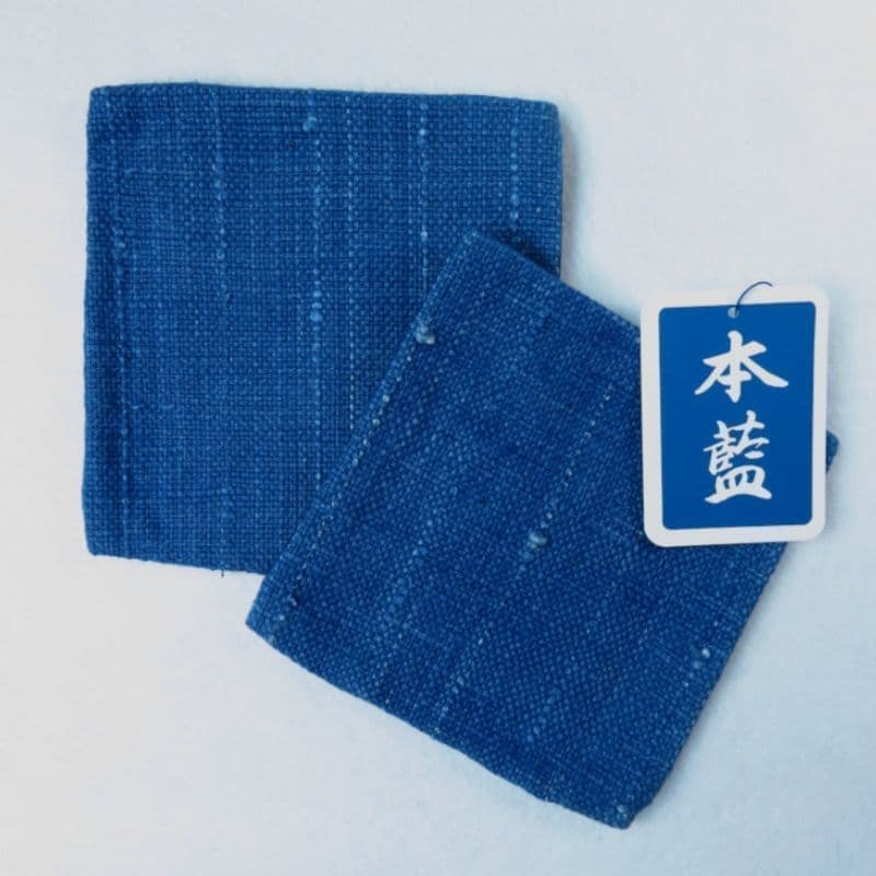 藍染めコースター紬さん
