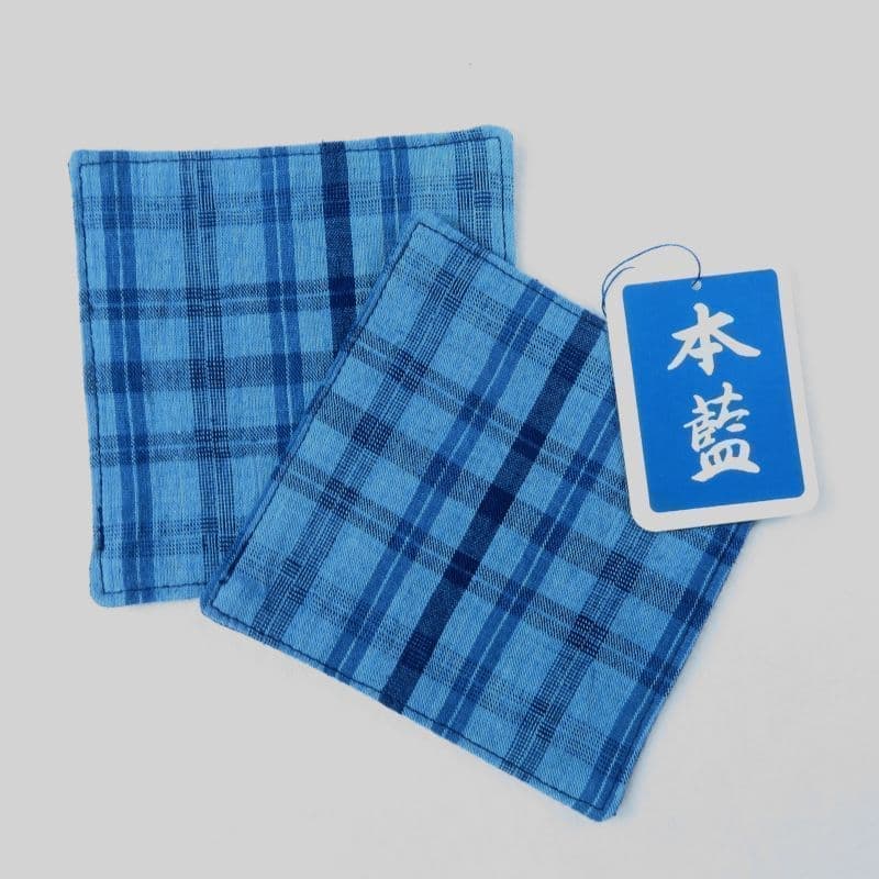 藍染めコースター薄格子さん