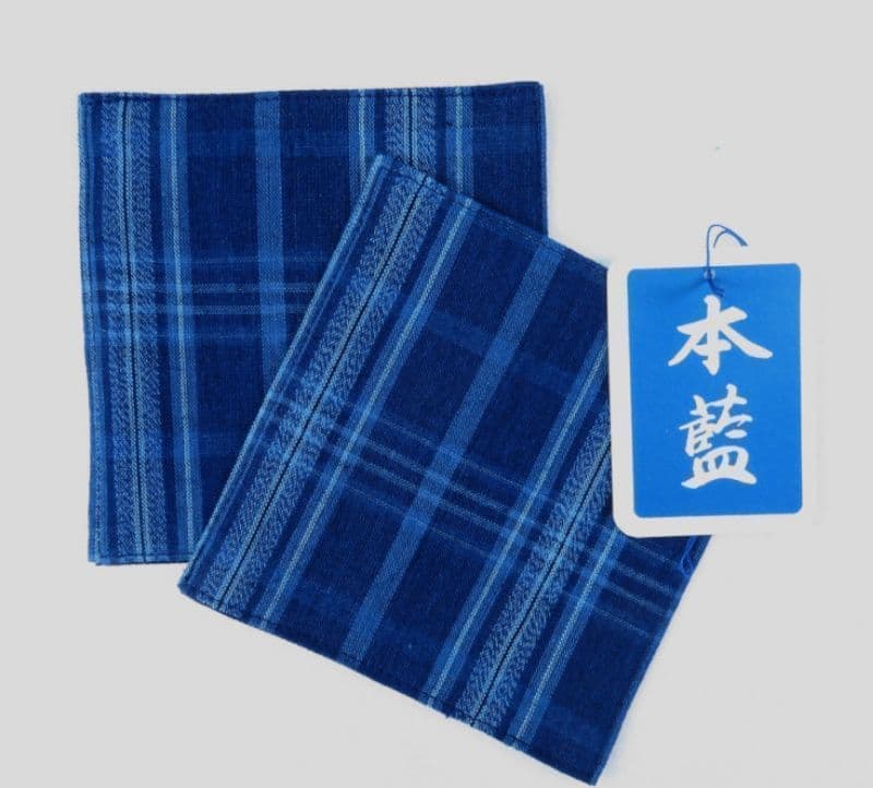 藍染め【コースター】格子さん
