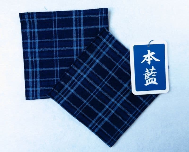 藍染め【コースター】小チェックさん