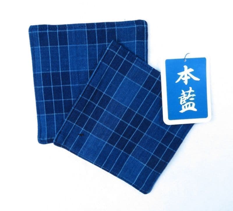 藍染め【コースター】大チェックさん