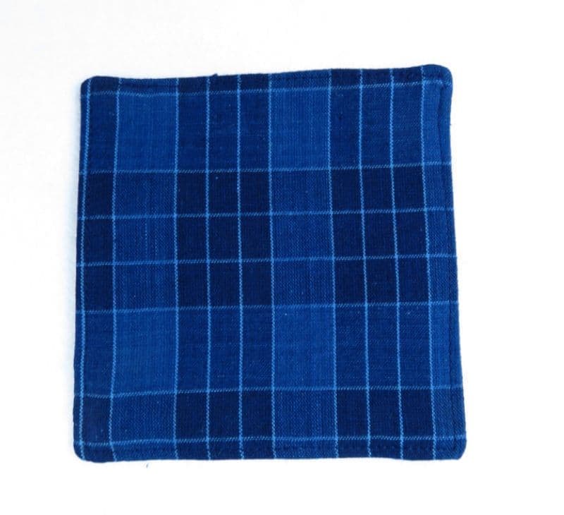 藍染め【コースター】大チェックさん