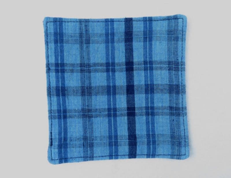 藍染め【コースター】薄格子さん