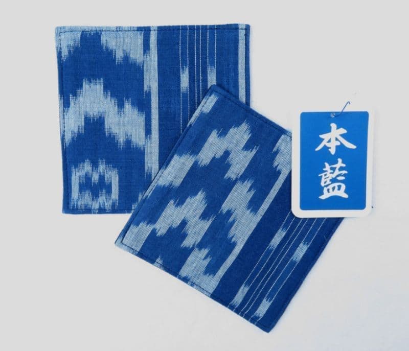 藍染め【コースター】絣さん