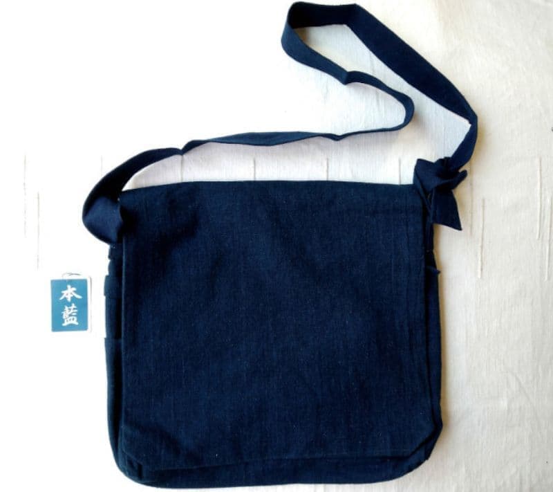 藍染め平織り【頭陀袋】