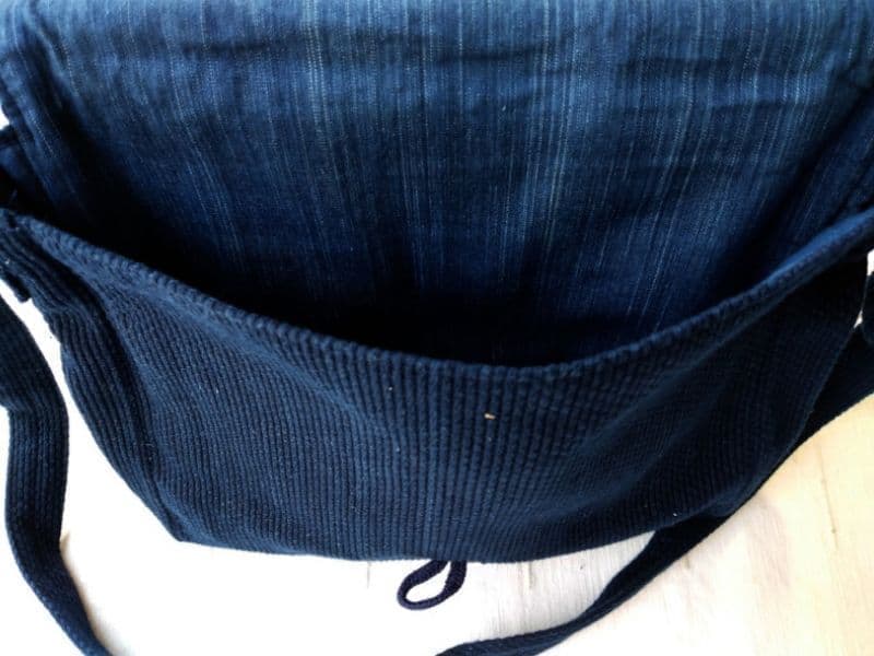 刺し子藍染め【頭陀袋】