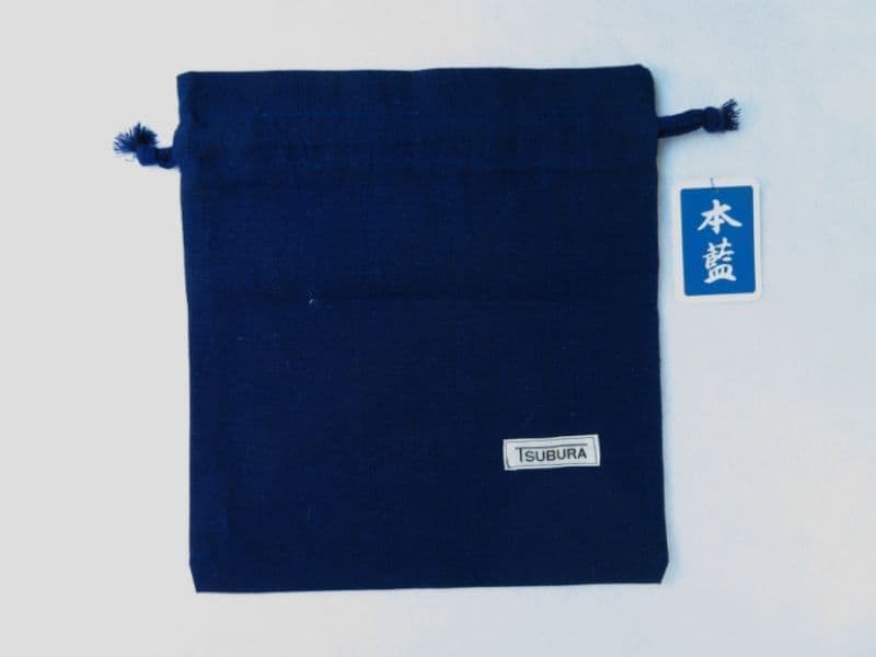 藍染め平織り【巾着】
