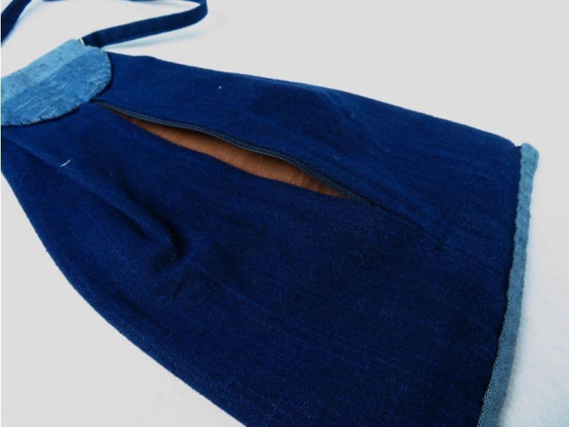 藍染め【巾着】三角さん　裏側