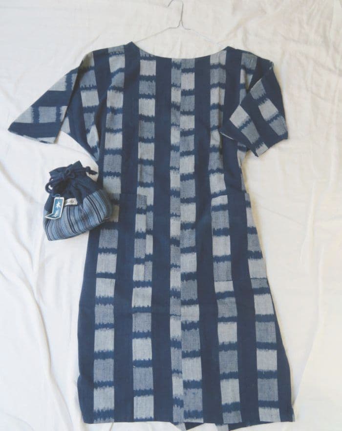藍・縞絣(あい・しまがすり) 【ワンピース】