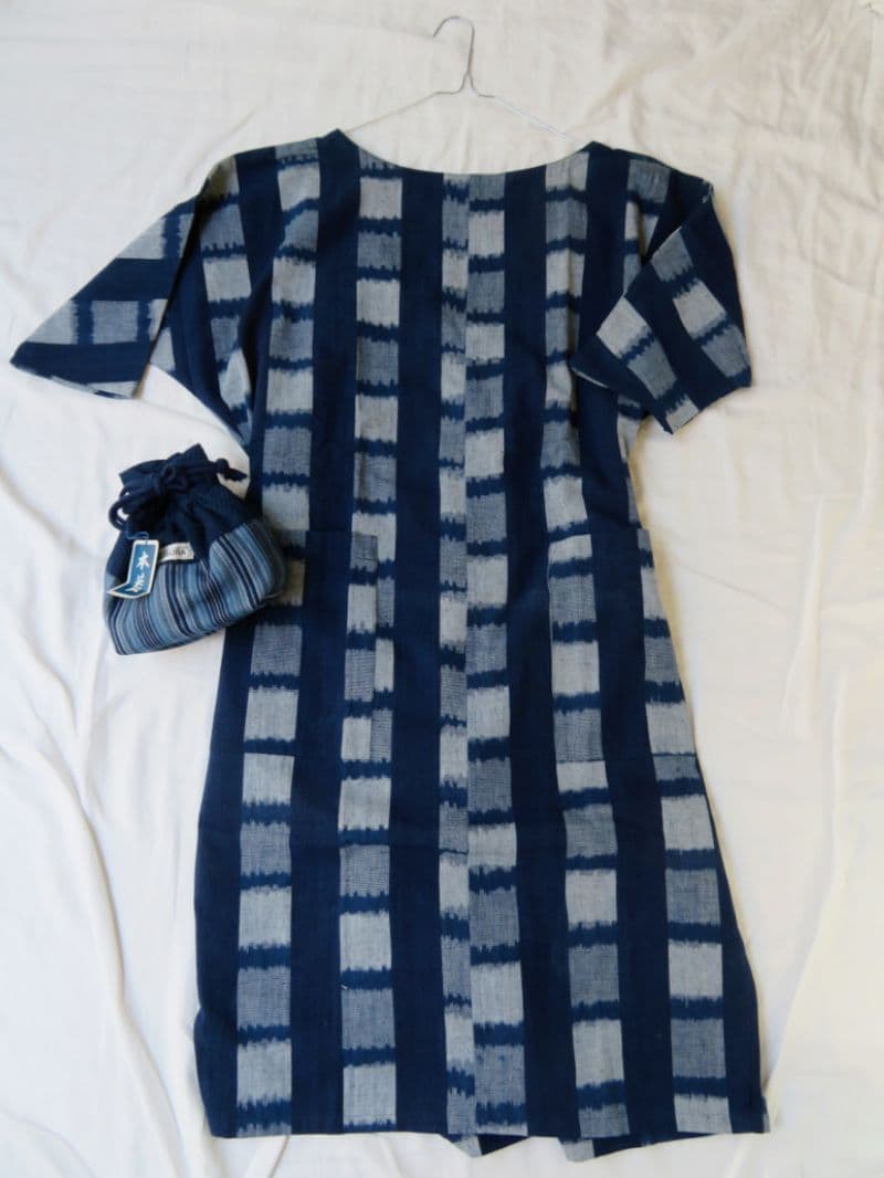 藍・縞絣(あい・しまがすり)【ワンピース】