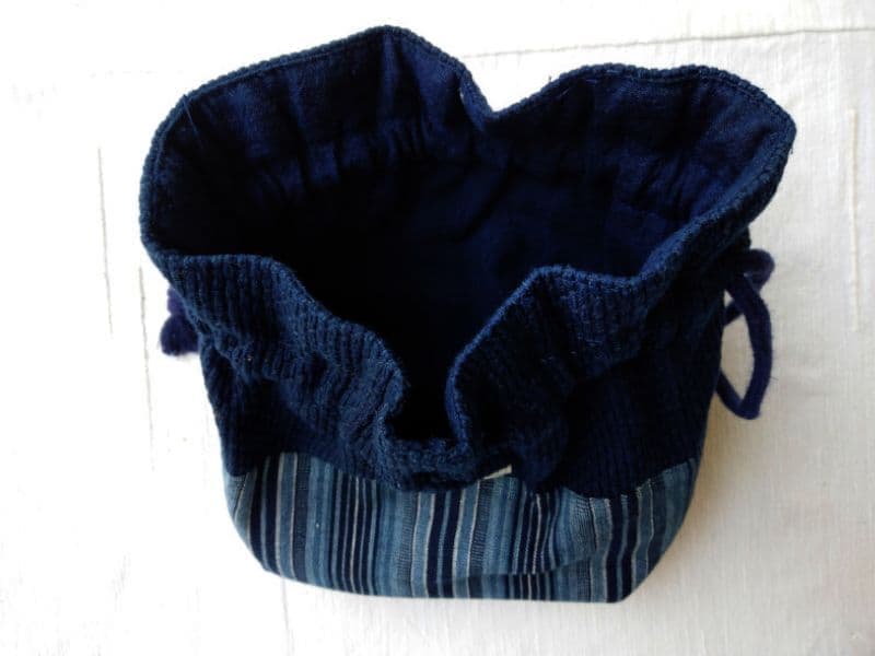 藍染め【巾着】こっぽりさん