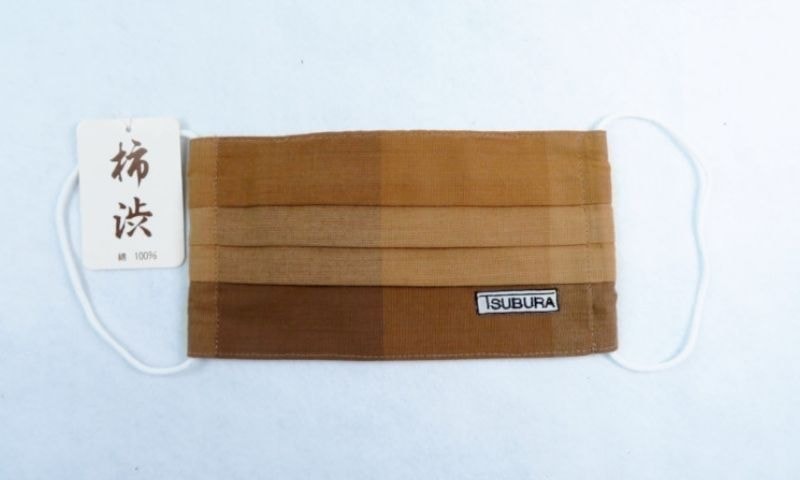 “つぶら”なマスク柿渋格子織