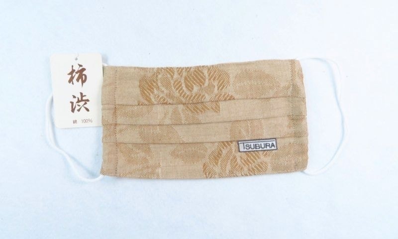 “つぶら”なマスク柿渋バラ織